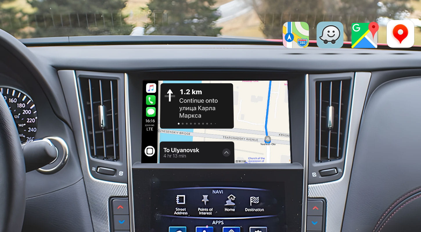 7 inch Wireless カープレイ is 100% compatible のために Infiniti Q50L 2020